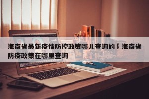 海南省最新疫情防控政策哪儿查询的›海南省防疫政策在哪里查询